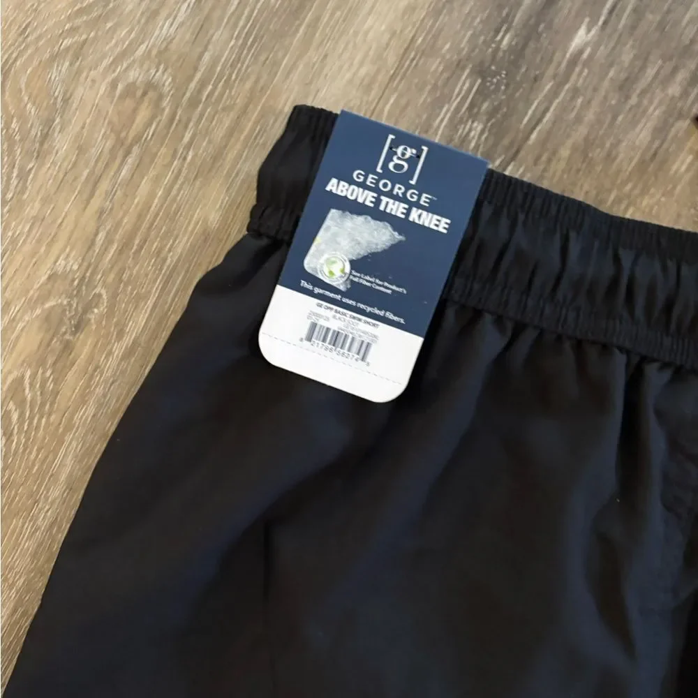 Mens Black Above The Knee Swim Trunks Sz S